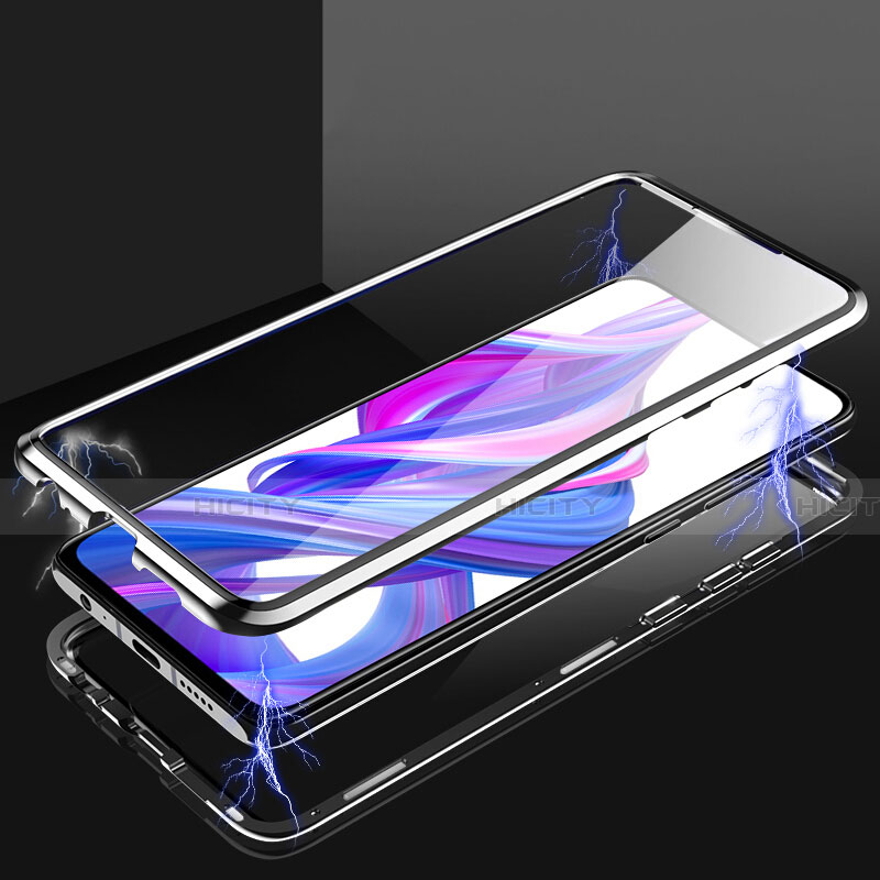 Handyhülle Hülle Luxus Aluminium Metall Rahmen Spiegel 360 Grad Tasche M09 für Huawei Honor 9X groß