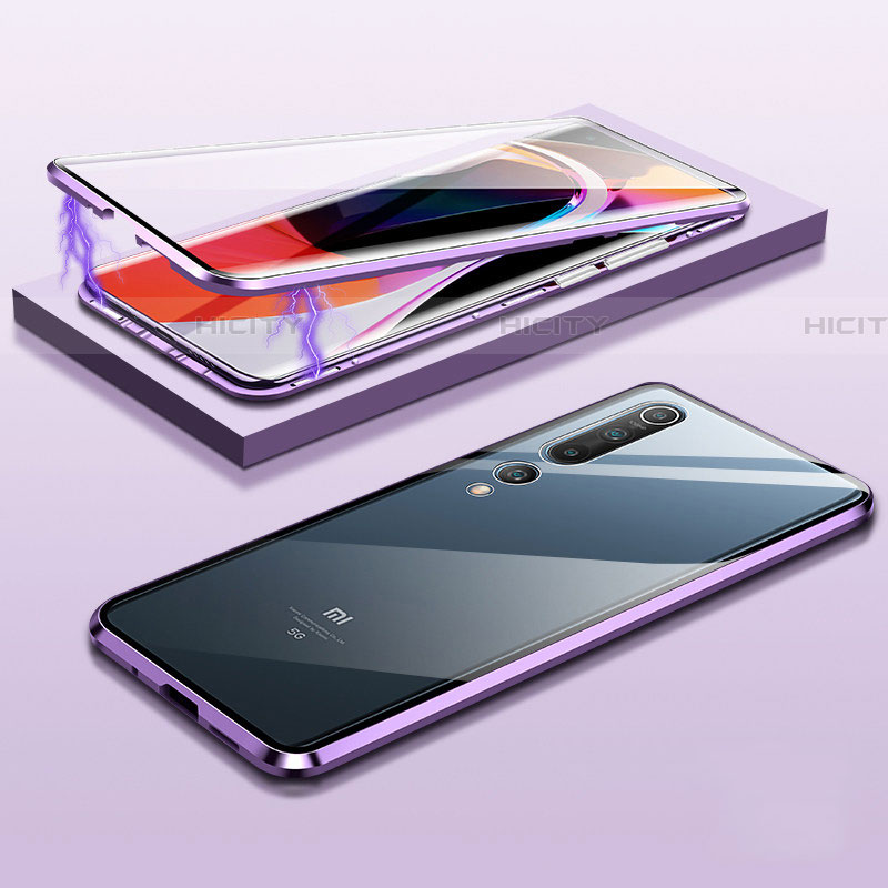 Handyhülle Hülle Luxus Aluminium Metall Rahmen Spiegel 360 Grad Tasche M11 für Xiaomi Mi 10 groß