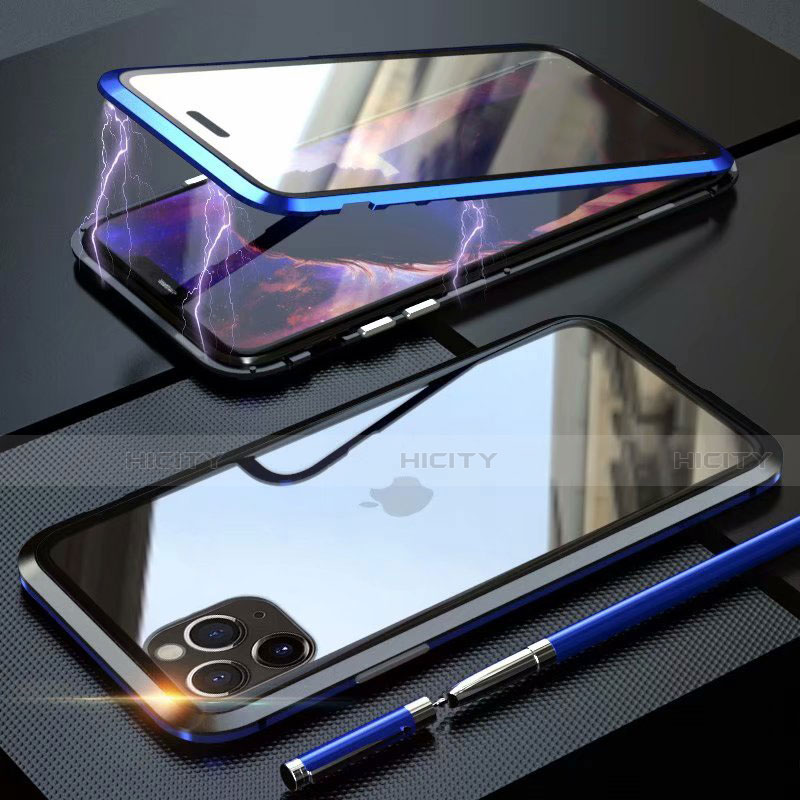 Handyhülle Hülle Luxus Aluminium Metall Rahmen Spiegel 360 Grad Tasche M12 für Apple iPhone 11 Pro Max groß