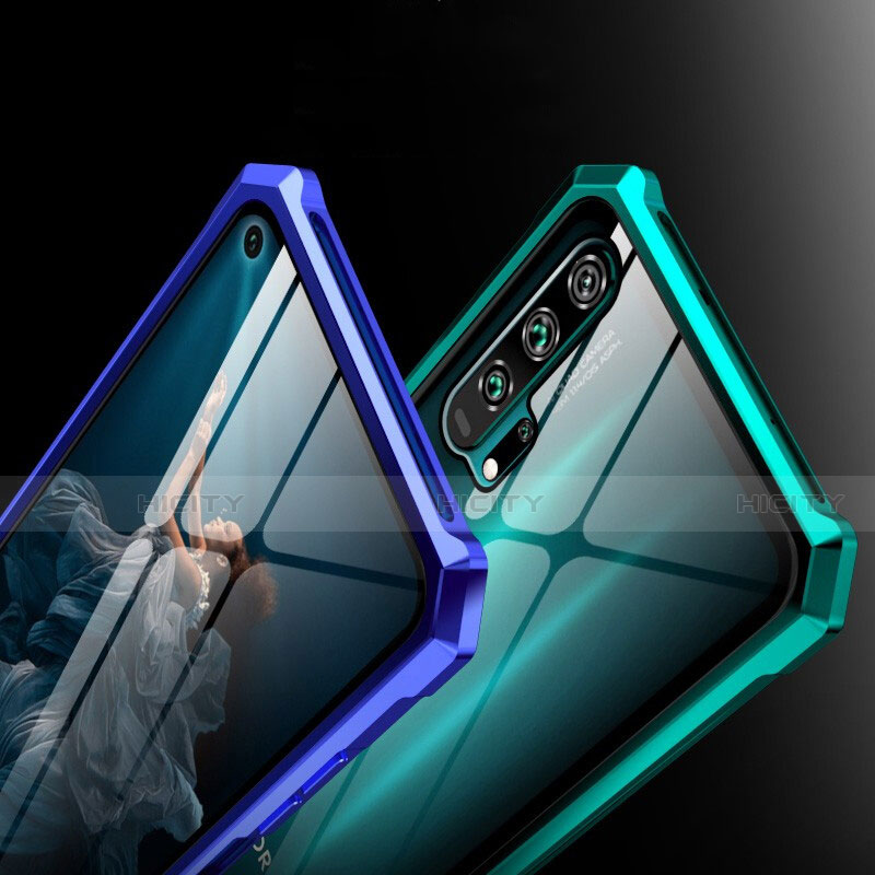 Handyhülle Hülle Luxus Aluminium Metall Rahmen Spiegel 360 Grad Tasche T01 für Huawei Honor 20 Pro
