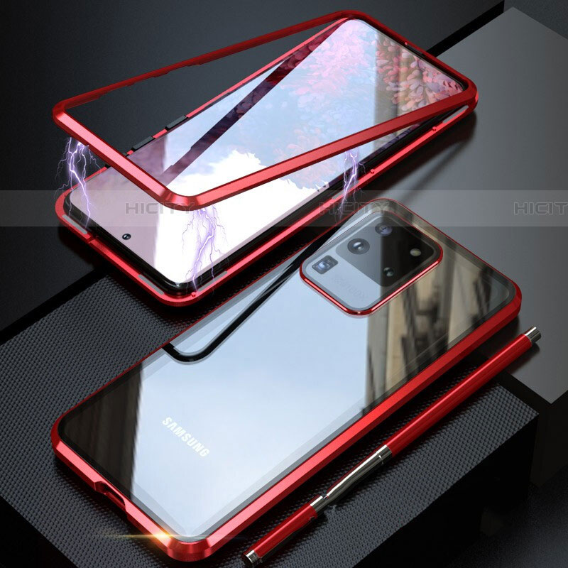 Handyhülle Hülle Luxus Aluminium Metall Rahmen Spiegel 360 Grad Tasche T01 für Samsung Galaxy S20 Ultra 5G groß