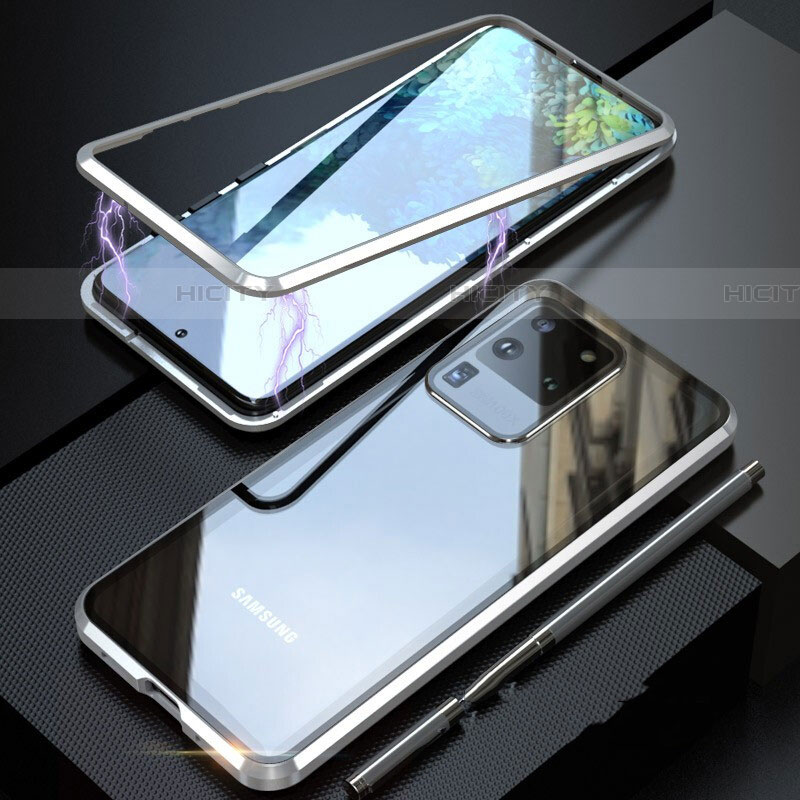 Handyhülle Hülle Luxus Aluminium Metall Rahmen Spiegel 360 Grad Tasche T01 für Samsung Galaxy S20 Ultra 5G