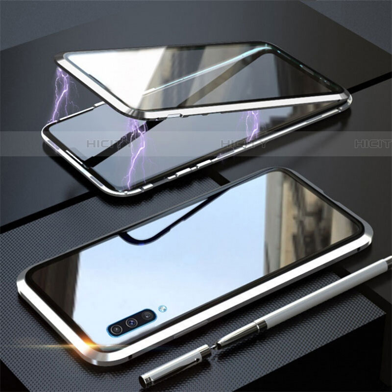 Handyhülle Hülle Luxus Aluminium Metall Rahmen Spiegel 360 Grad Tasche T02 für Samsung Galaxy A70 groß