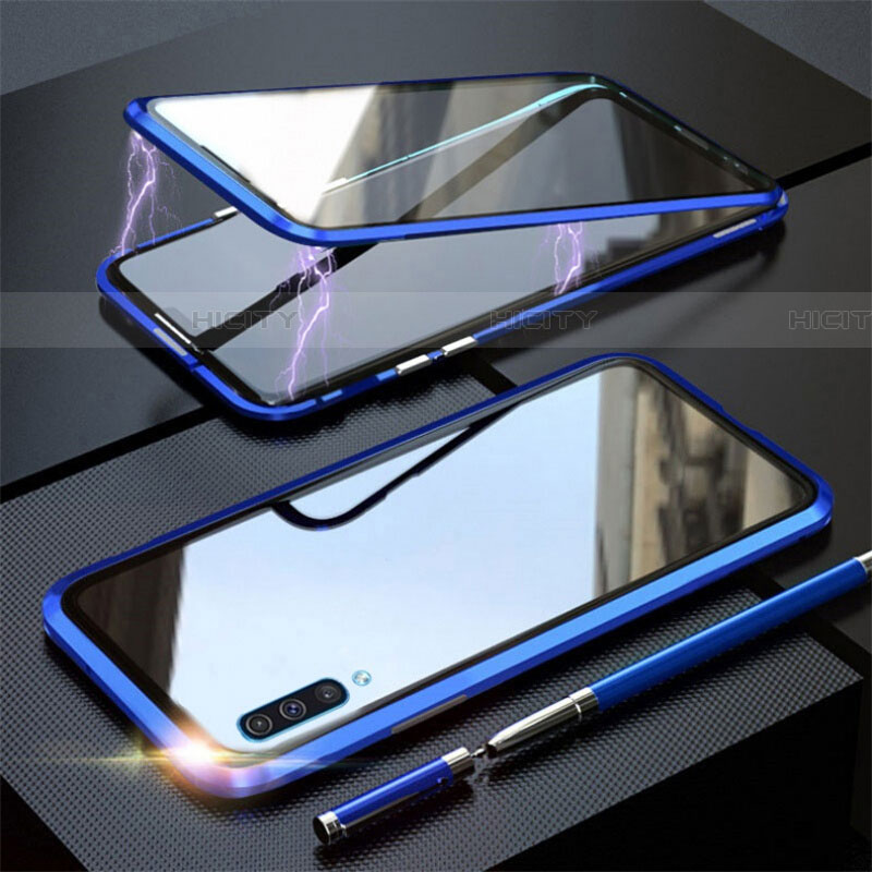 Handyhülle Hülle Luxus Aluminium Metall Rahmen Spiegel 360 Grad Tasche T02 für Samsung Galaxy A70 groß