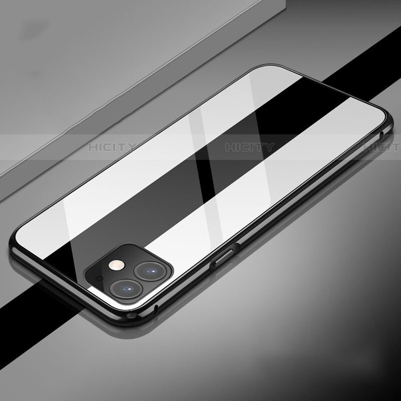 Handyhülle Hülle Luxus Aluminium Metall Rahmen Spiegel 360 Grad Tasche T04 für Apple iPhone 11 groß