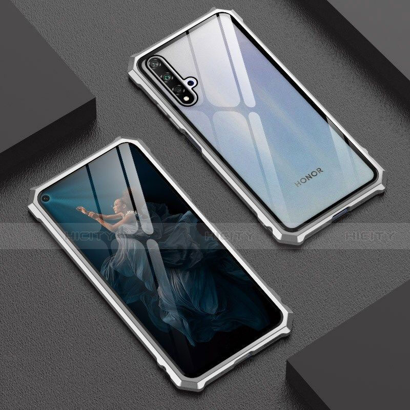 Handyhülle Hülle Luxus Aluminium Metall Rahmen Spiegel 360 Grad Tasche T06 für Huawei Honor 20 groß