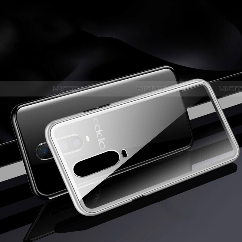 Handyhülle Hülle Luxus Aluminium Metall Rahmen Spiegel 360 Grad Tasche T06 für Oppo RX17 Pro groß