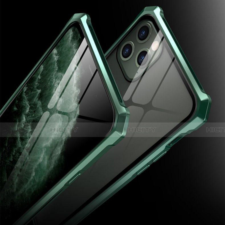 Handyhülle Hülle Luxus Aluminium Metall Rahmen Spiegel 360 Grad Tasche T07 für Apple iPhone 11 Pro Max groß