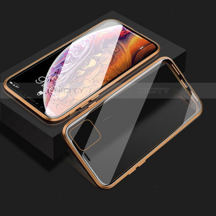Handyhülle Hülle Luxus Aluminium Metall Rahmen Spiegel 360 Grad Tasche T08 für Apple iPhone 11 groß