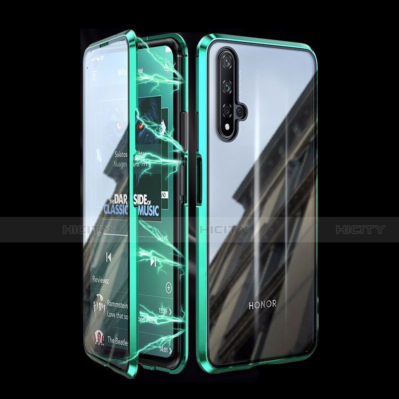 Handyhülle Hülle Luxus Aluminium Metall Rahmen Spiegel 360 Grad Tasche T08 für Huawei Honor 20