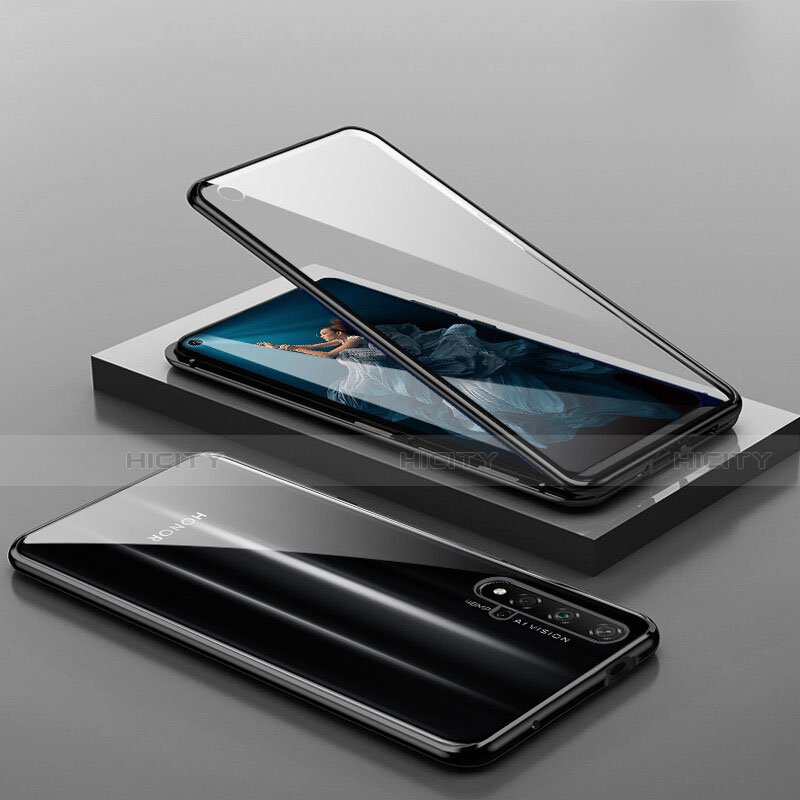 Handyhülle Hülle Luxus Aluminium Metall Rahmen Spiegel 360 Grad Tasche T10 für Huawei Honor 20 groß