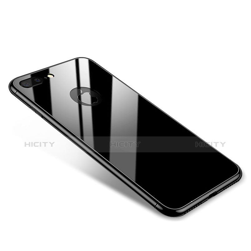 Handyhülle Hülle Luxus Aluminium Metall Rahmen Spiegel Tasche für Apple iPhone 7 Plus Schwarz