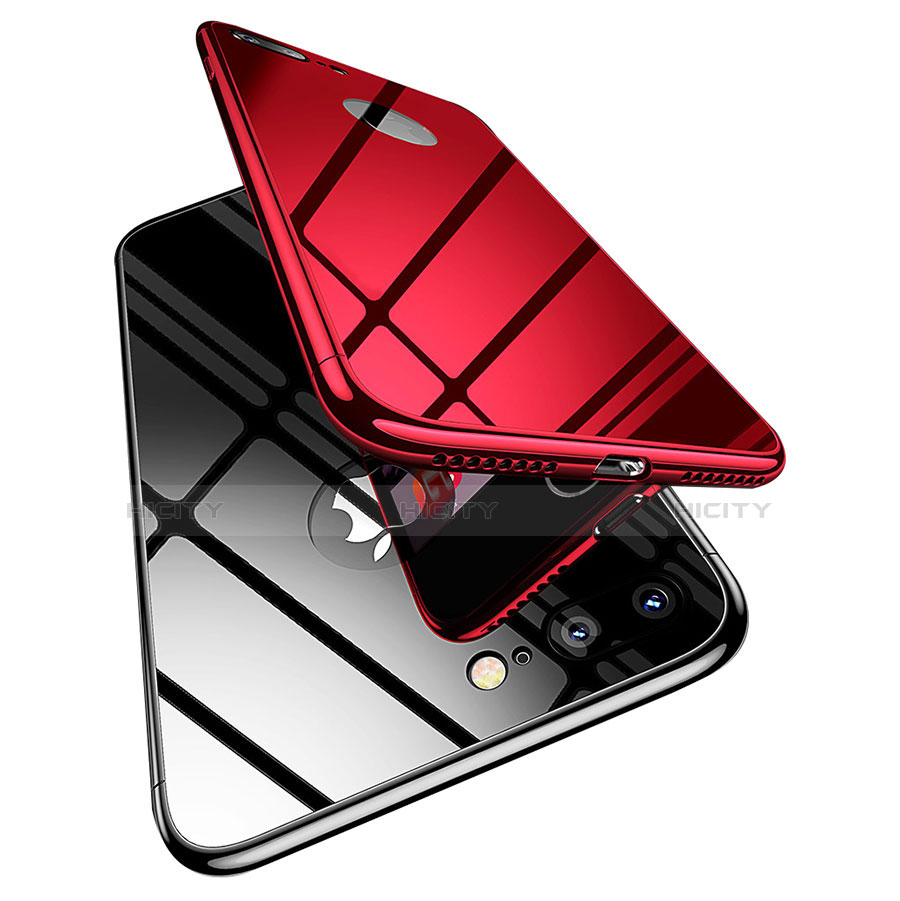 Handyhülle Hülle Luxus Aluminium Metall Rahmen Spiegel Tasche für Apple iPhone 8 Plus groß
