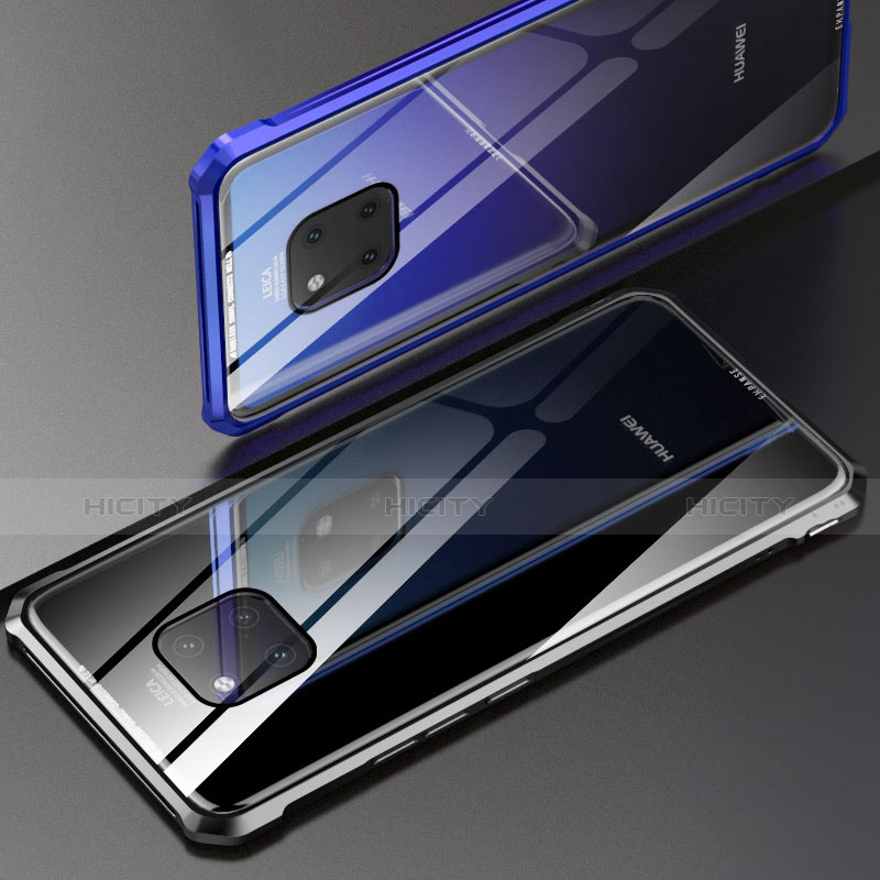Handyhülle Hülle Luxus Aluminium Metall Rahmen Spiegel Tasche für Huawei Mate 20 X groß
