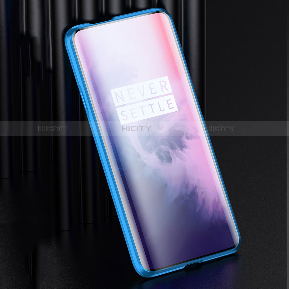 Handyhülle Hülle Luxus Aluminium Metall Rahmen Spiegel Tasche für OnePlus 7 Pro groß