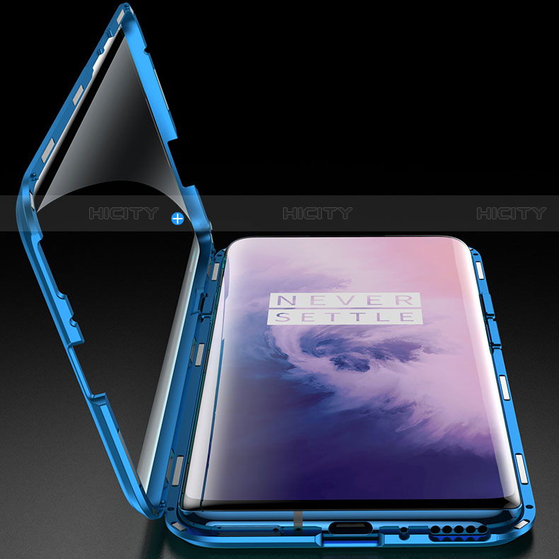 Handyhülle Hülle Luxus Aluminium Metall Rahmen Spiegel Tasche für OnePlus 7 Pro groß