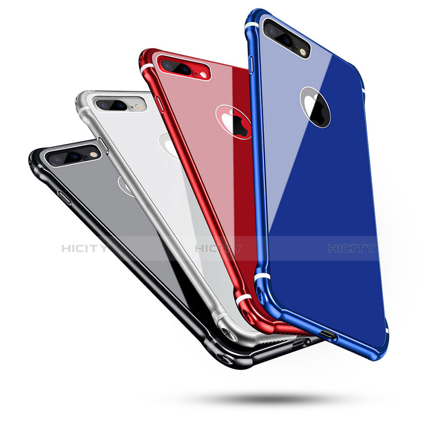 Handyhülle Hülle Luxus Aluminium Metall Rahmen Spiegel Tasche M01 für Apple iPhone 8 Plus