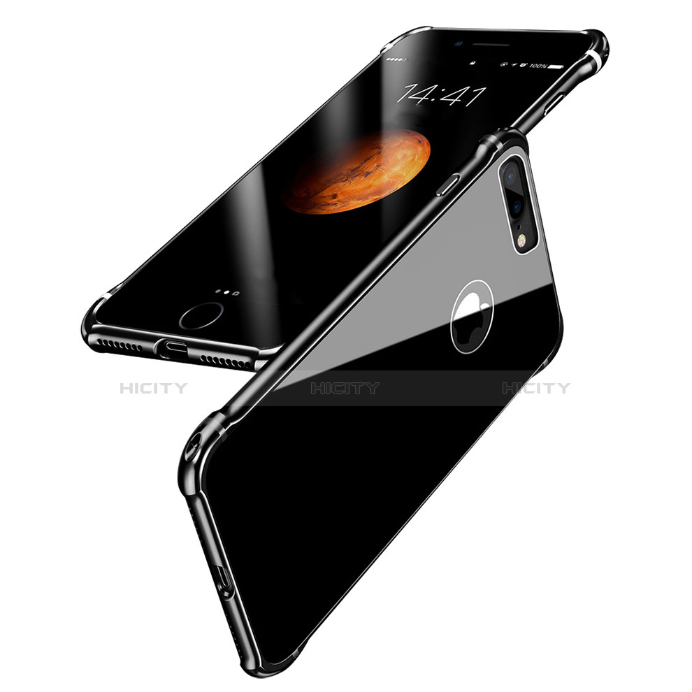 Handyhülle Hülle Luxus Aluminium Metall Rahmen Spiegel Tasche M01 für Apple iPhone 8 Plus