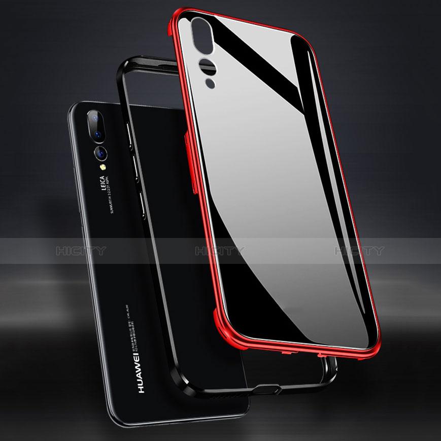 Handyhülle Hülle Luxus Aluminium Metall Rahmen Spiegel Tasche M01 für Huawei P20 Pro