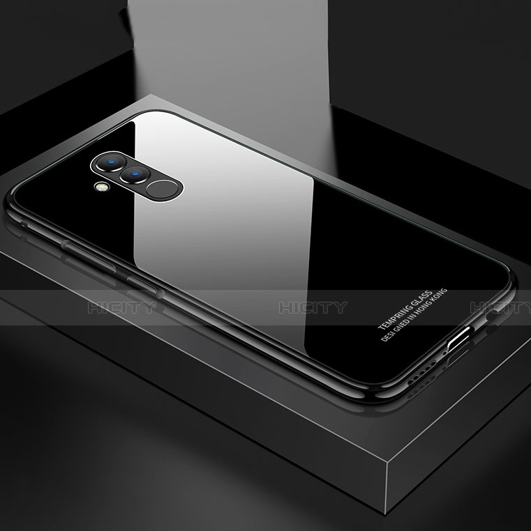 Handyhülle Hülle Luxus Aluminium Metall Rahmen Spiegel Tasche M02 für Huawei Mate 20 Lite Schwarz Plus