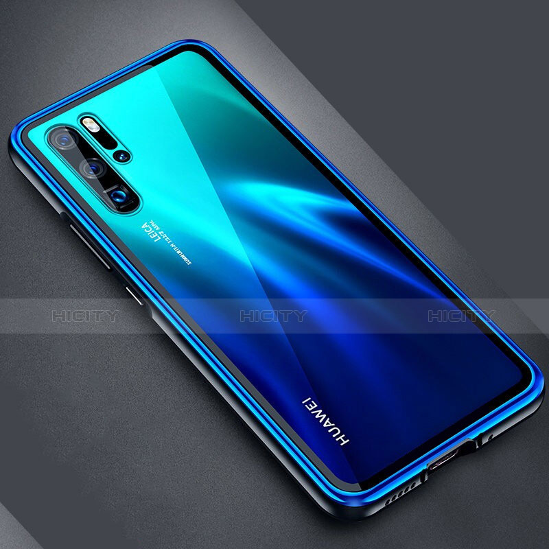 Handyhülle Hülle Luxus Aluminium Metall Rahmen Spiegel Tasche M04 für Huawei P30 Pro New Edition groß