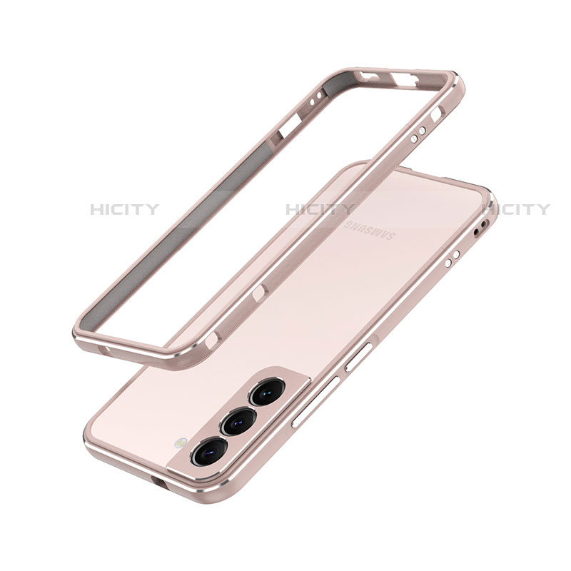 Handyhülle Hülle Luxus Aluminium Metall Rahmen Tasche A01 für Samsung Galaxy S21 5G Rosegold