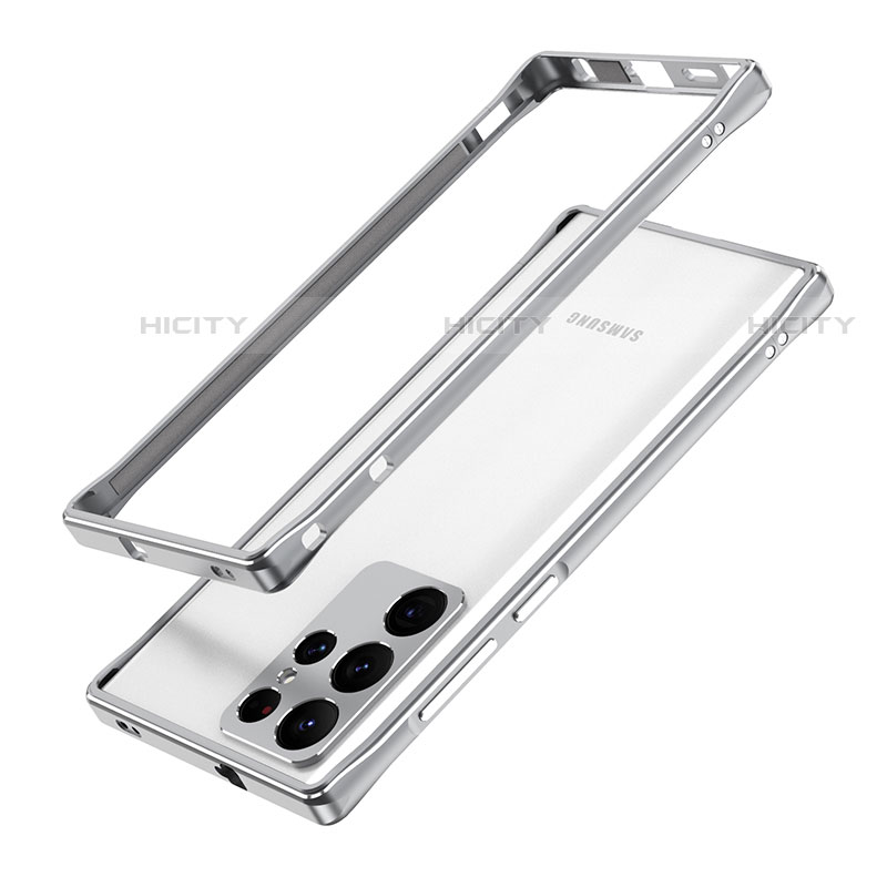 Handyhülle Hülle Luxus Aluminium Metall Rahmen Tasche A01 für Samsung Galaxy S21 Ultra 5G groß