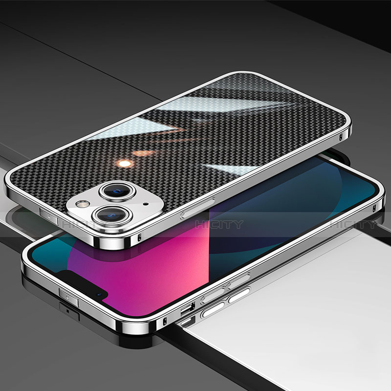 Handyhülle Hülle Luxus Aluminium Metall Rahmen Tasche A02 für Apple iPhone 13 Mini groß