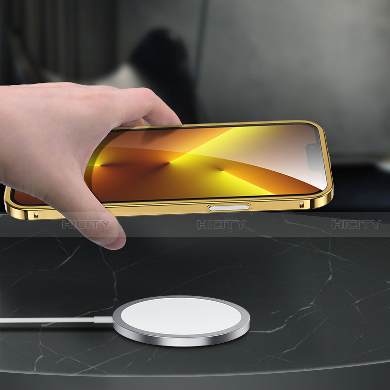 Handyhülle Hülle Luxus Aluminium Metall Rahmen Tasche A02 für Apple iPhone 13 Pro Max