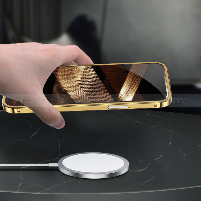 Handyhülle Hülle Luxus Aluminium Metall Rahmen Tasche A02 für Apple iPhone 14 Pro