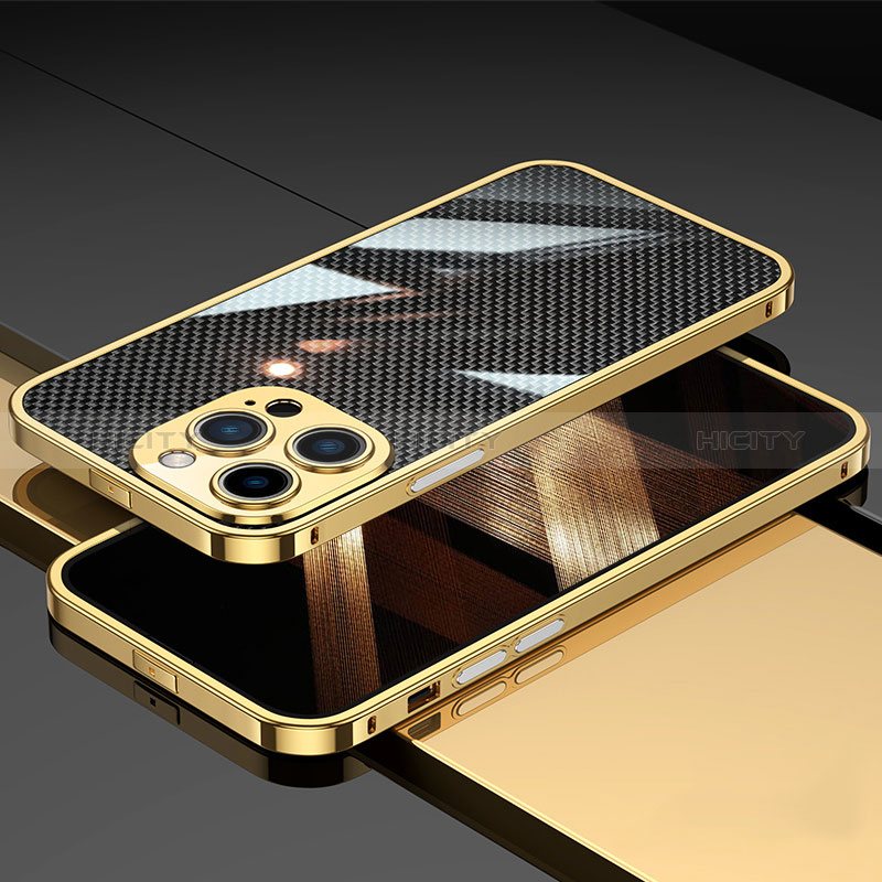 Handyhülle Hülle Luxus Aluminium Metall Rahmen Tasche A02 für Apple iPhone 14 Pro