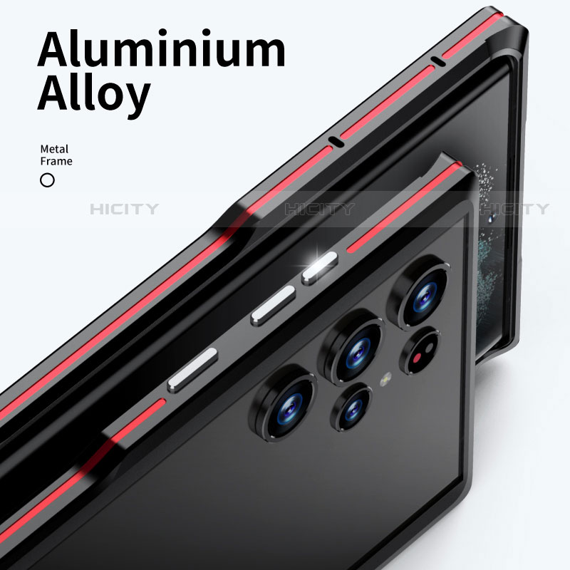 Handyhülle Hülle Luxus Aluminium Metall Rahmen Tasche A02 für Samsung Galaxy S21 Ultra 5G groß
