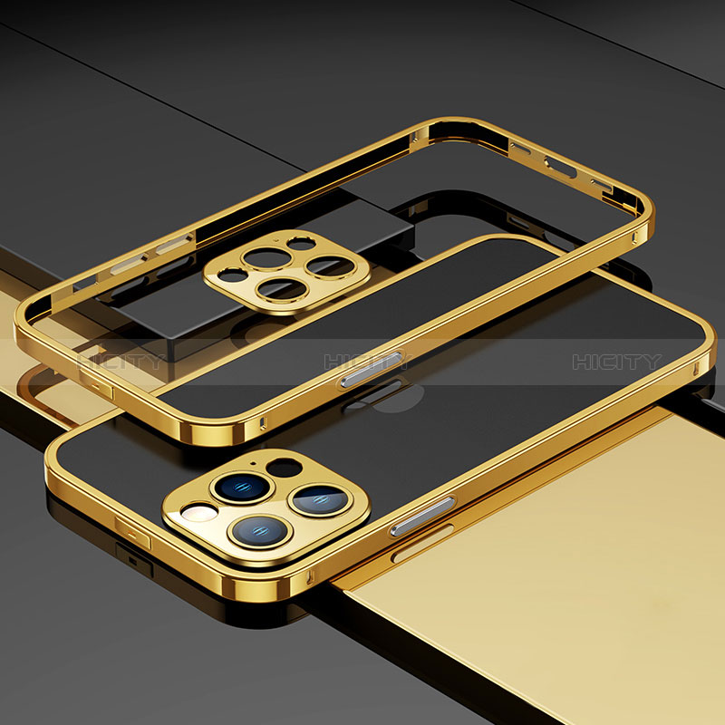 Handyhülle Hülle Luxus Aluminium Metall Rahmen Tasche A03 für Apple iPhone 14 Pro Max groß