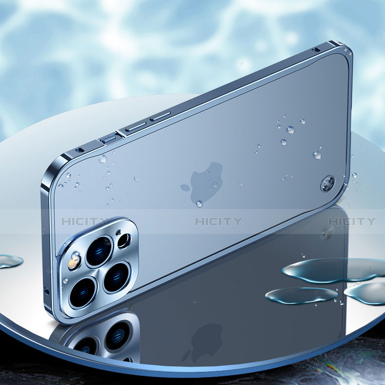 Handyhülle Hülle Luxus Aluminium Metall Rahmen Tasche A04 für Apple iPhone 14 Pro Max groß