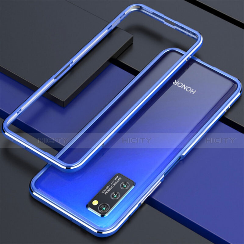 Handyhülle Hülle Luxus Aluminium Metall Rahmen Tasche für Huawei Honor View 30 Pro 5G Blau
