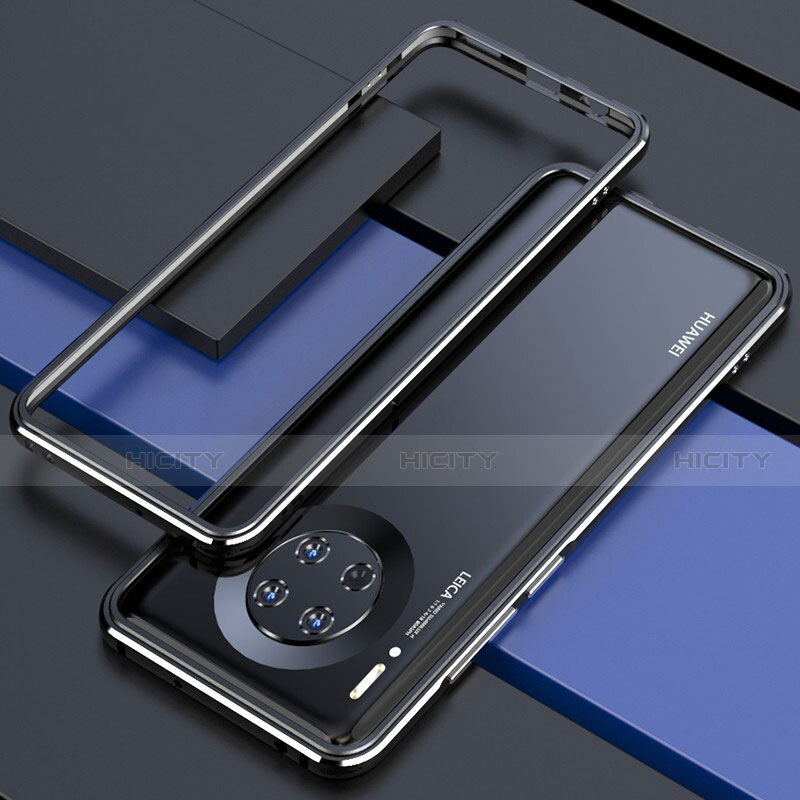 Handyhülle Hülle Luxus Aluminium Metall Rahmen Tasche für Huawei Mate 30 Pro 5G Schwarz