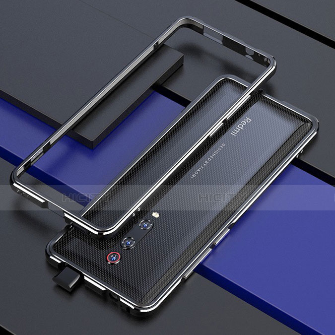 Handyhülle Hülle Luxus Aluminium Metall Rahmen Tasche für Xiaomi Mi 9T Schwarz
