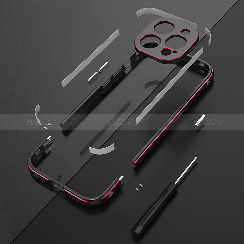 Handyhülle Hülle Luxus Aluminium Metall Rahmen Tasche JZ1 für Apple iPhone 13 Pro groß