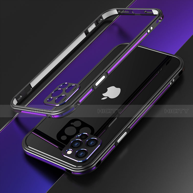 Handyhülle Hülle Luxus Aluminium Metall Rahmen Tasche N01 für Apple iPhone 12 Pro groß