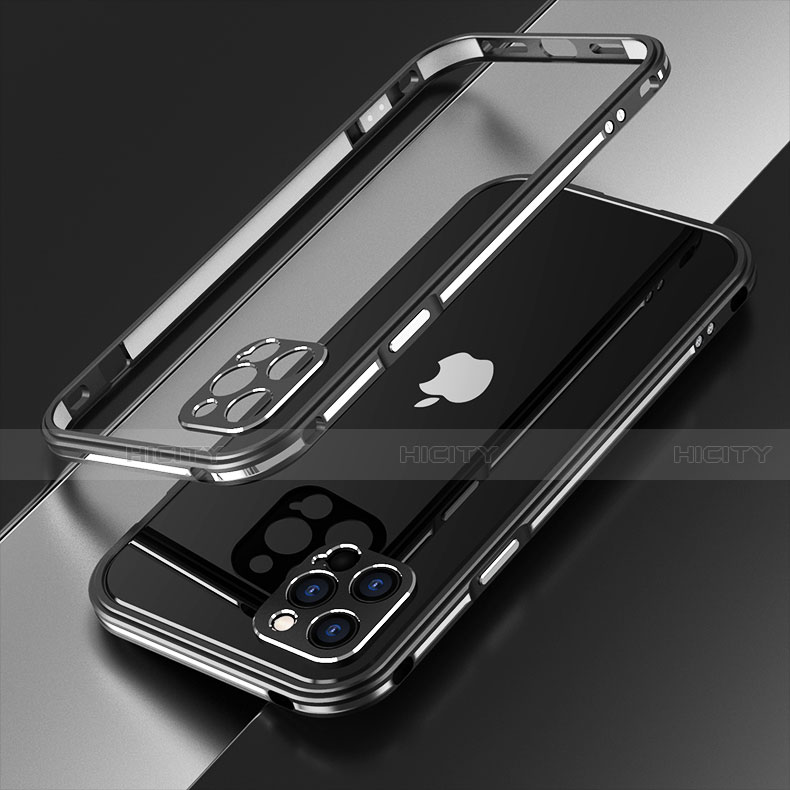 Handyhülle Hülle Luxus Aluminium Metall Rahmen Tasche N01 für Apple iPhone 12 Pro groß