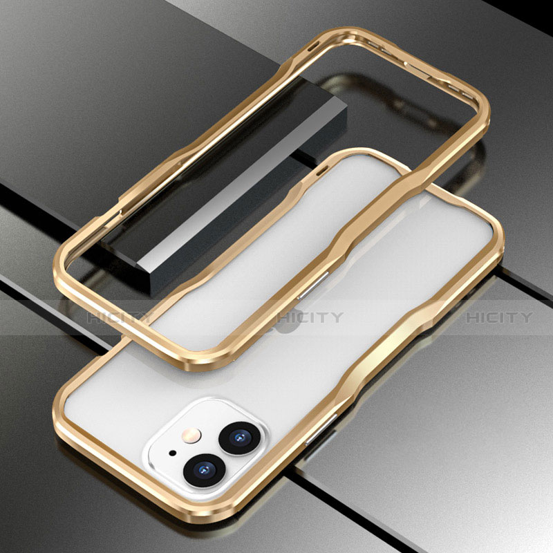 Handyhülle Hülle Luxus Aluminium Metall Rahmen Tasche N02 für Apple iPhone 12 groß
