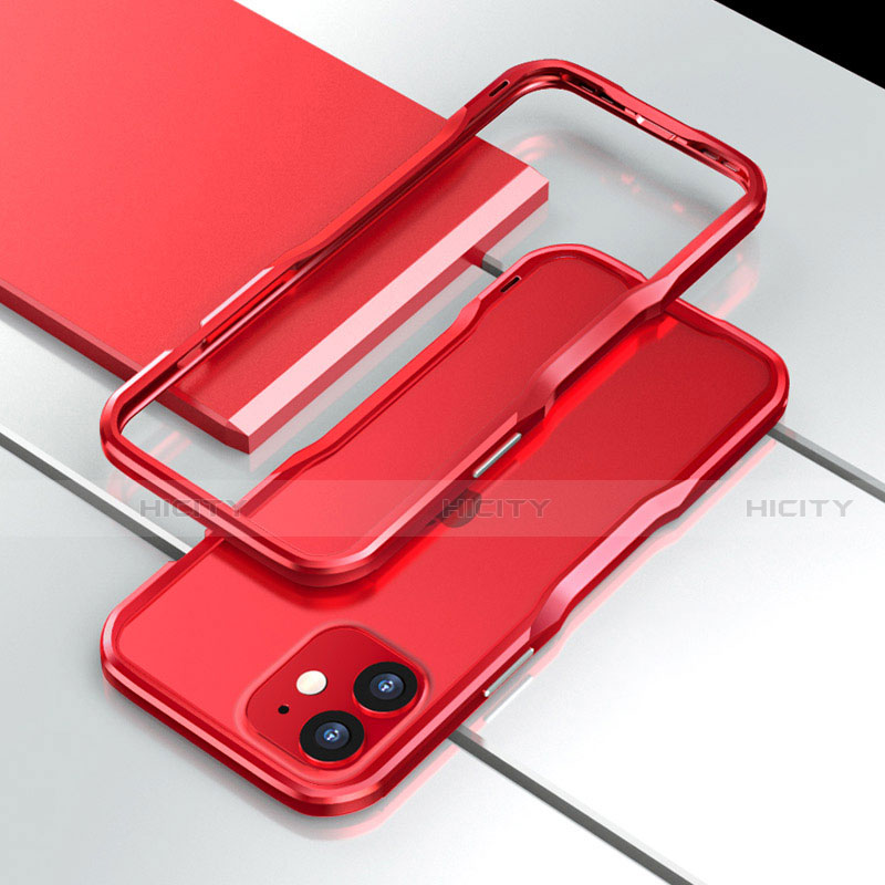 Handyhülle Hülle Luxus Aluminium Metall Rahmen Tasche N02 für Apple iPhone 12 Mini