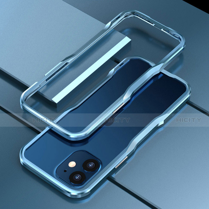 Handyhülle Hülle Luxus Aluminium Metall Rahmen Tasche N02 für Apple iPhone 12 Mini