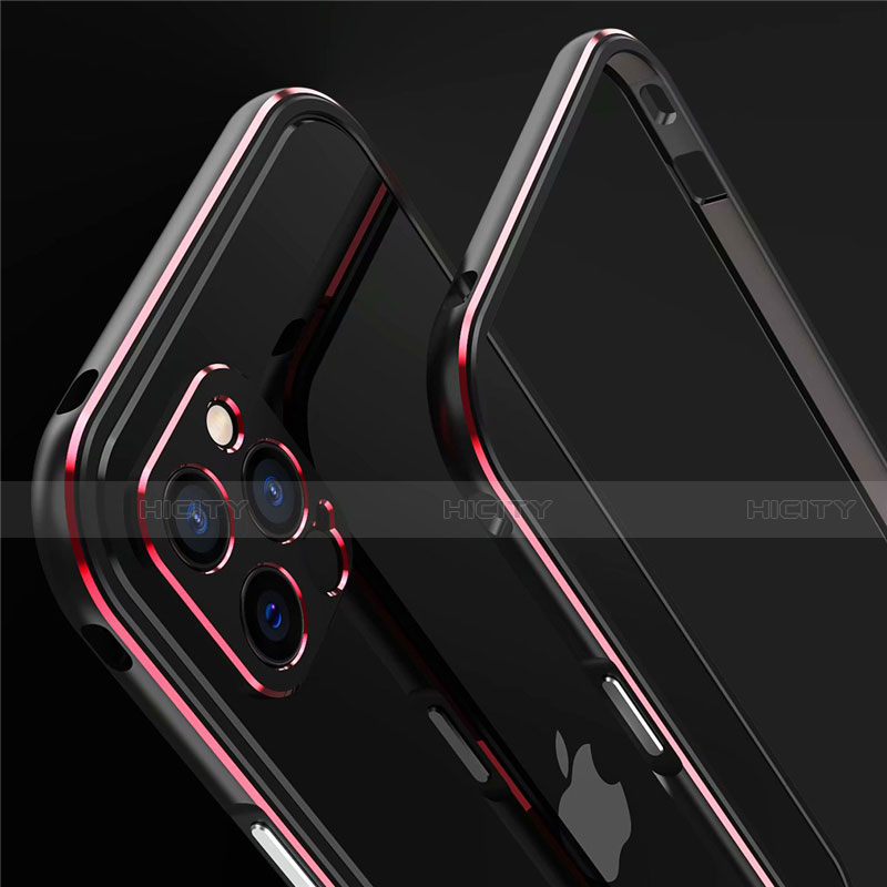 Handyhülle Hülle Luxus Aluminium Metall Rahmen Tasche N02 für Apple iPhone 12 Pro Max groß
