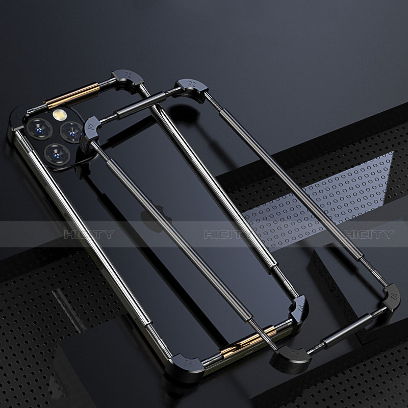 Handyhülle Hülle Luxus Aluminium Metall Rahmen Tasche N03 für Apple iPhone 12 Pro Max groß