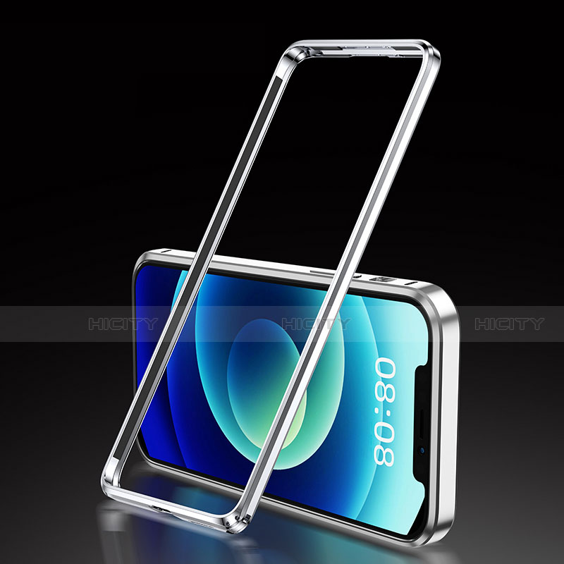 Handyhülle Hülle Luxus Aluminium Metall Rahmen Tasche T01 für Apple iPhone 12 Mini