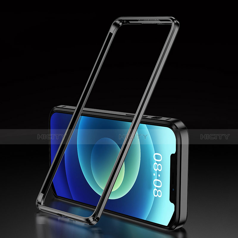 Handyhülle Hülle Luxus Aluminium Metall Rahmen Tasche T01 für Apple iPhone 12 Pro Max