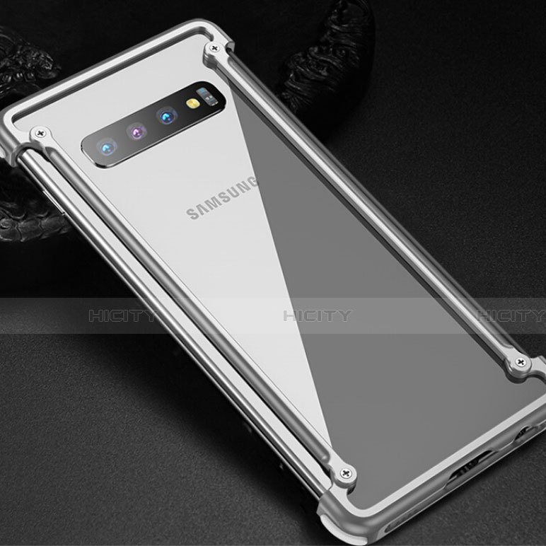 Handyhülle Hülle Luxus Aluminium Metall Rahmen Tasche T01 für Samsung Galaxy S10 5G groß