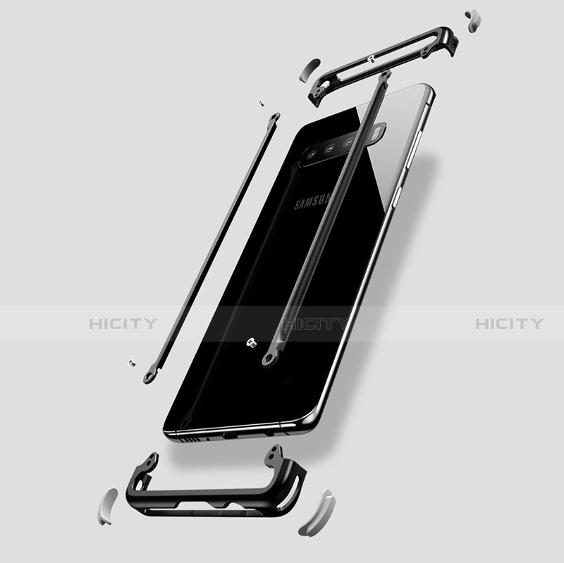 Handyhülle Hülle Luxus Aluminium Metall Rahmen Tasche T01 für Samsung Galaxy S10 5G groß