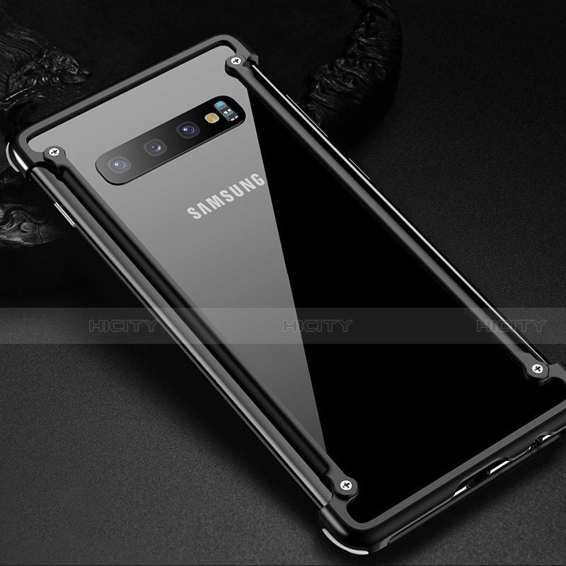 Handyhülle Hülle Luxus Aluminium Metall Rahmen Tasche T01 für Samsung Galaxy S10 Plus